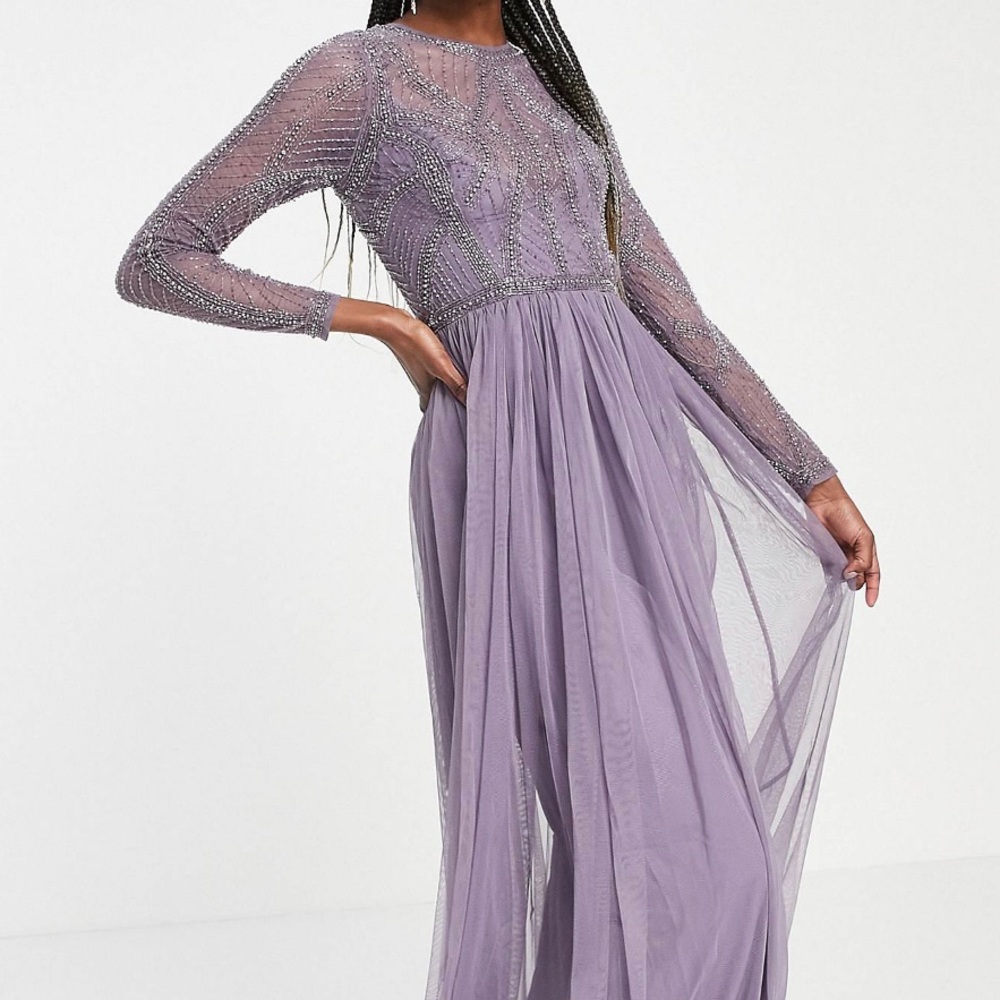 Lilac ASOS Formal maxi Dress with tulle skirt | Size US 12